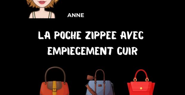 Ouverture de poche zippée en cuir